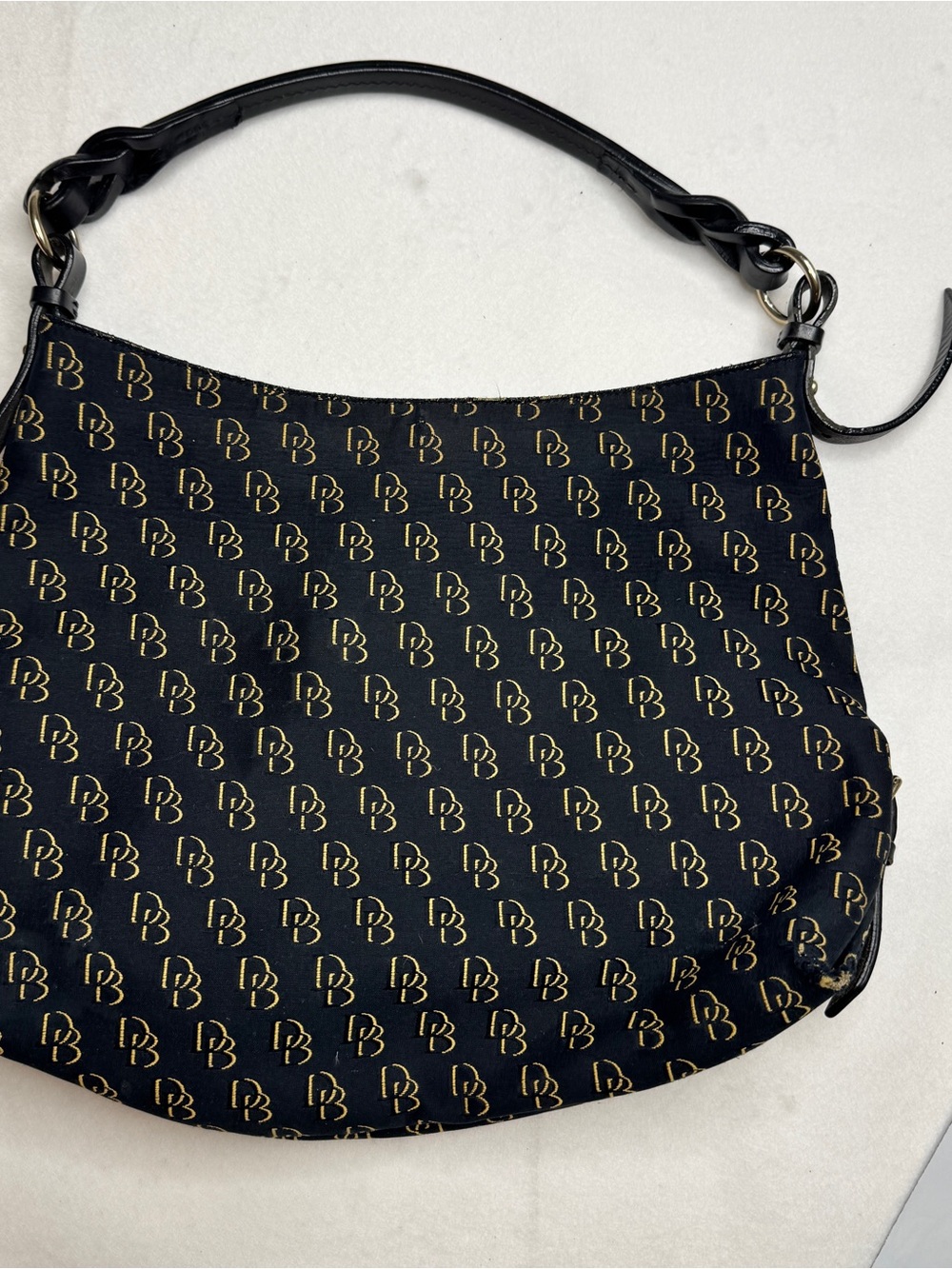 D&B Black and Gold Monogram Shoulder Bag